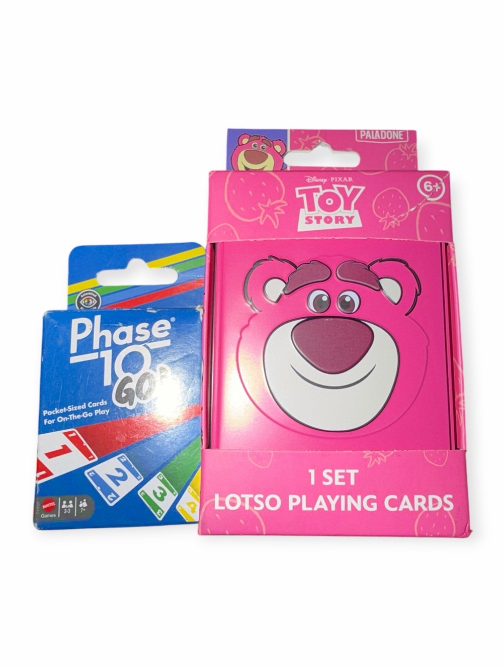 Disney Toy Story Lotso Pink Playing Card Tin and Phase 10 Go